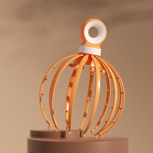 18-Claw Scalp Massager For Relaxation And Meridian Stimulation Yellow