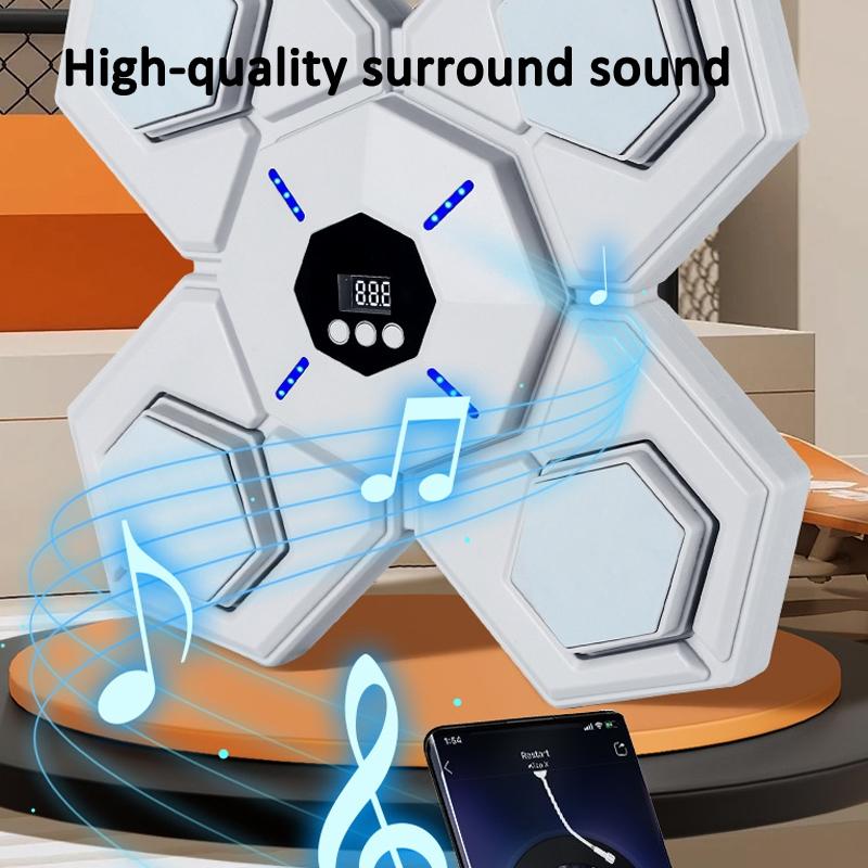 Rechargeable Bluetooth Boxing Machine With Adult & Child Gloves - Blue - With Adult Gloves Pink Blue