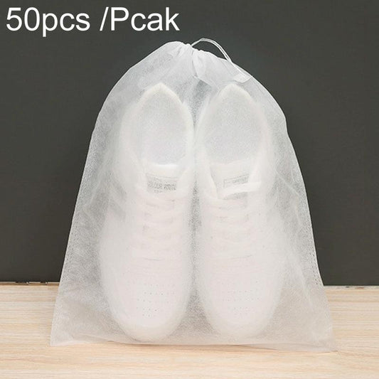 50 Pcs Thickened Non Woven Shoe Storage Bag Portable & Sunscreen - 50Pcs /Pack 32X38Cm Middle