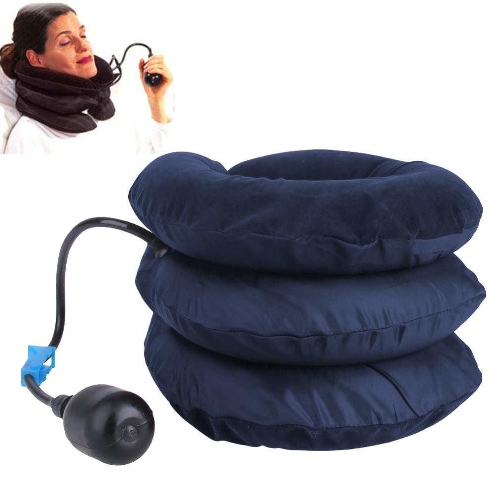 Soft Inflatable Neck Traction Device For Pain Relief Dark Blue