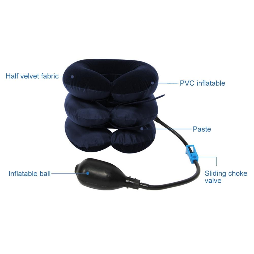 Soft Inflatable Neck Traction Device For Pain Relief Dark Blue