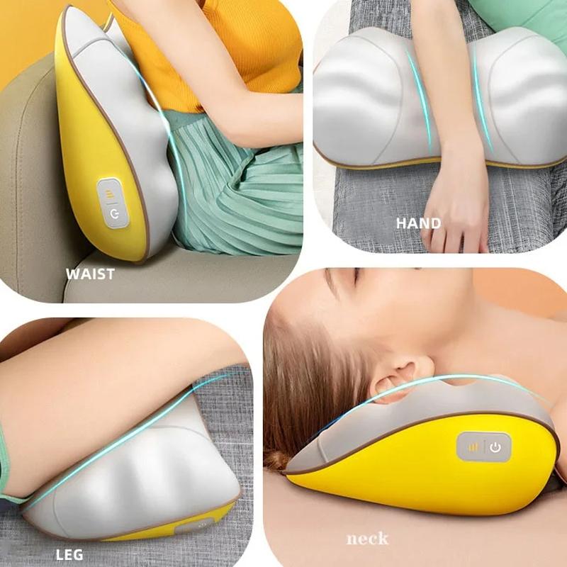 Portable Lumbar And Neck Massager For Car Gray Charging Model - Charging Model Yellow