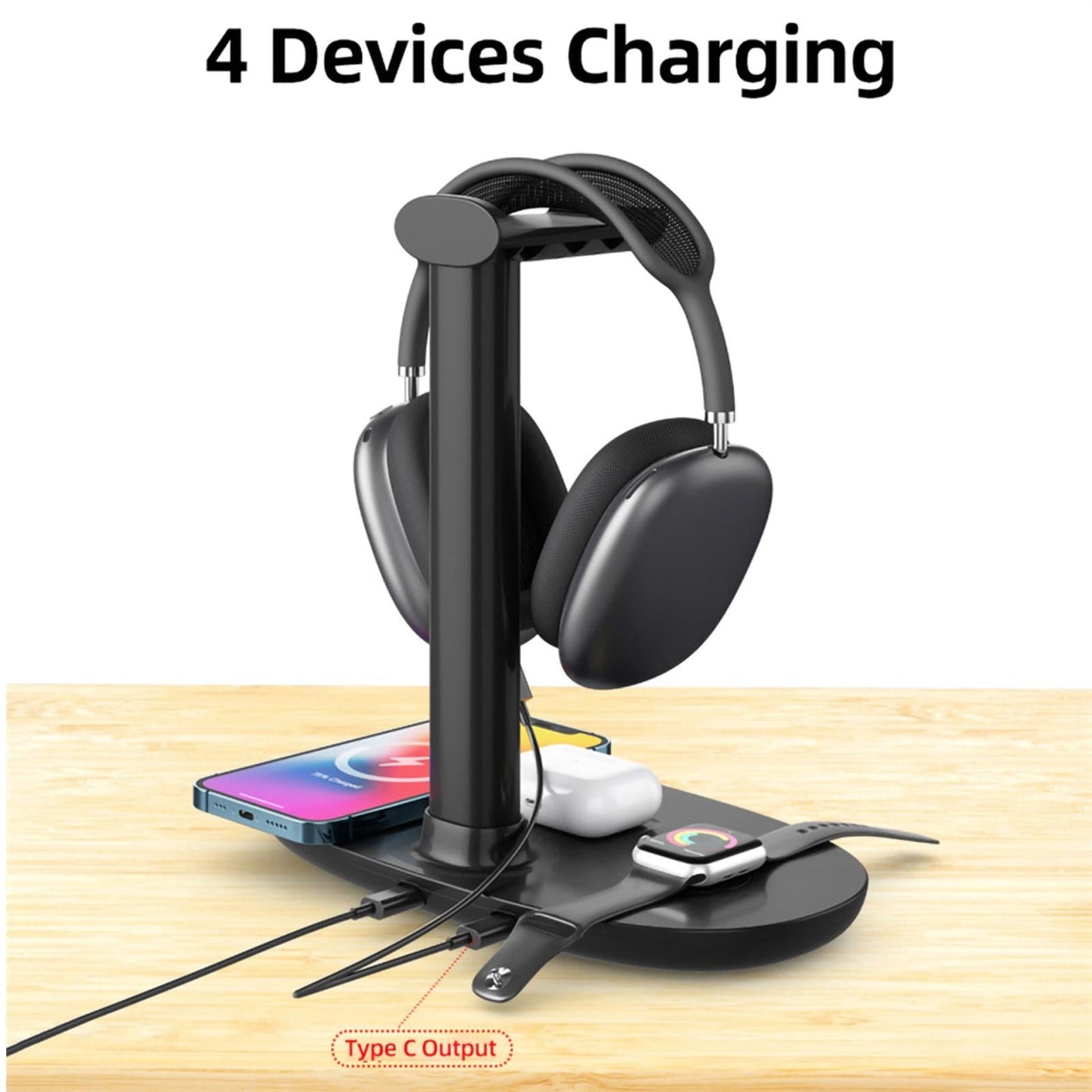 4 In 1 Wireless Charger For Phone Watch Airpods