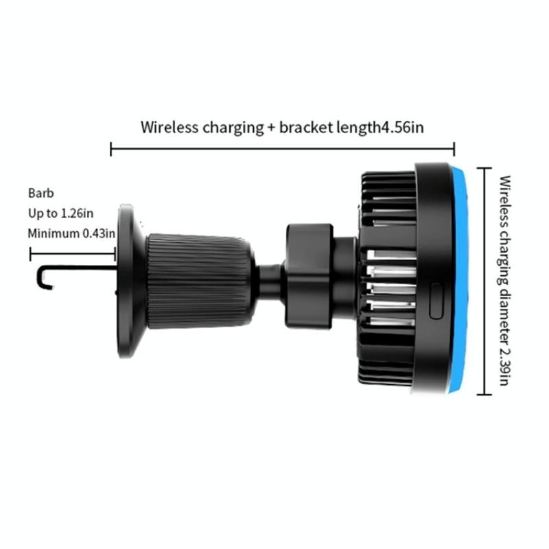 Wireless Car Charger with Rgb Light and Magnetic Air Outlet