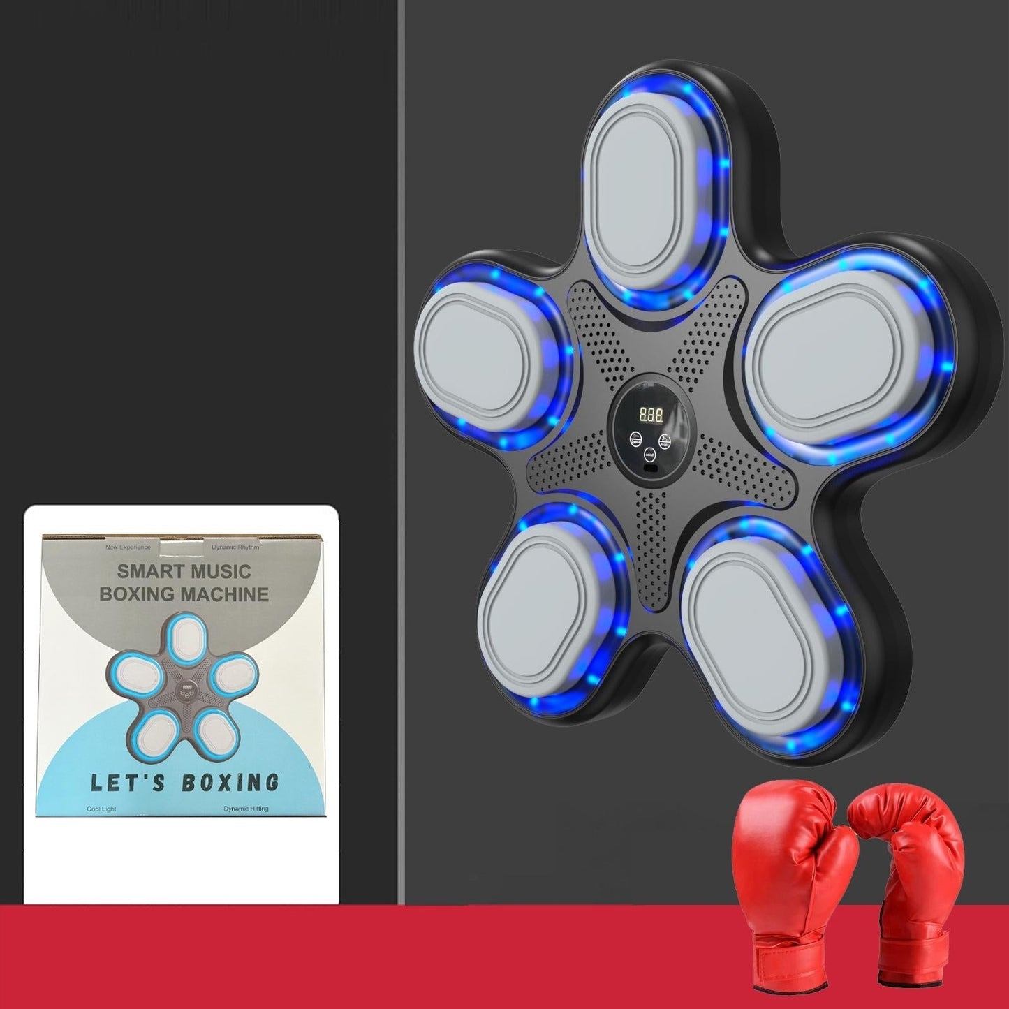 Bluetooth Music Boxing Machine With Adult Gloves - Reaction Training - With Mma Gloves