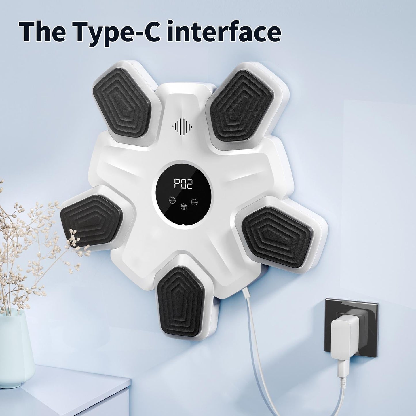 Bluetooth Music Boxing Machine - 4 Modes 9 Speeds Colourful Lights - Only Machine Black