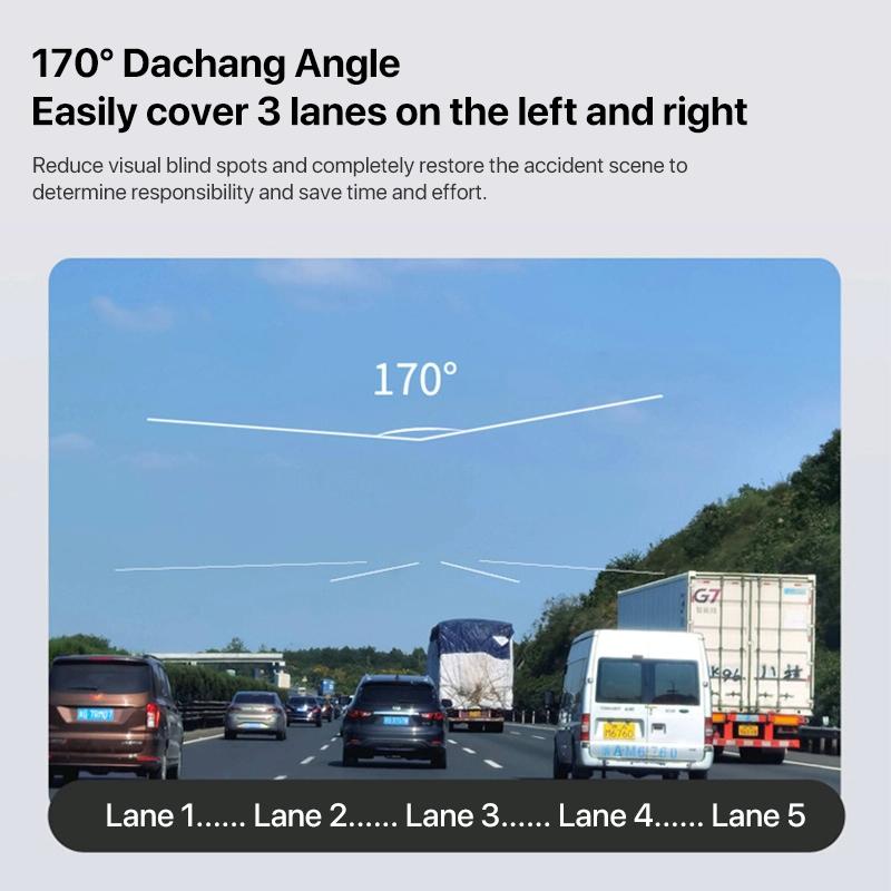 Panoramic Triple Recording Wifi Dash Cam with 2k Ultra Hd Night Vision