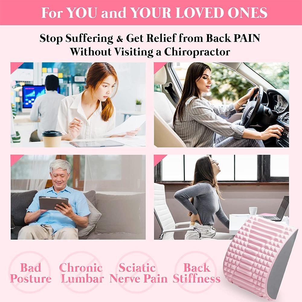 Blue Lumbar Massager For Spinal Stretching And Relaxation - Solid Colour Blue