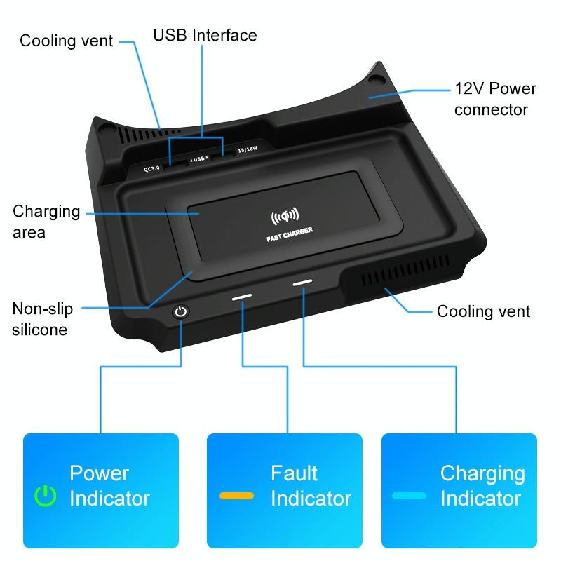 Wireless Charger for Honda Cr-v 2017-2019 - 10w Qi Standard Quick Charge