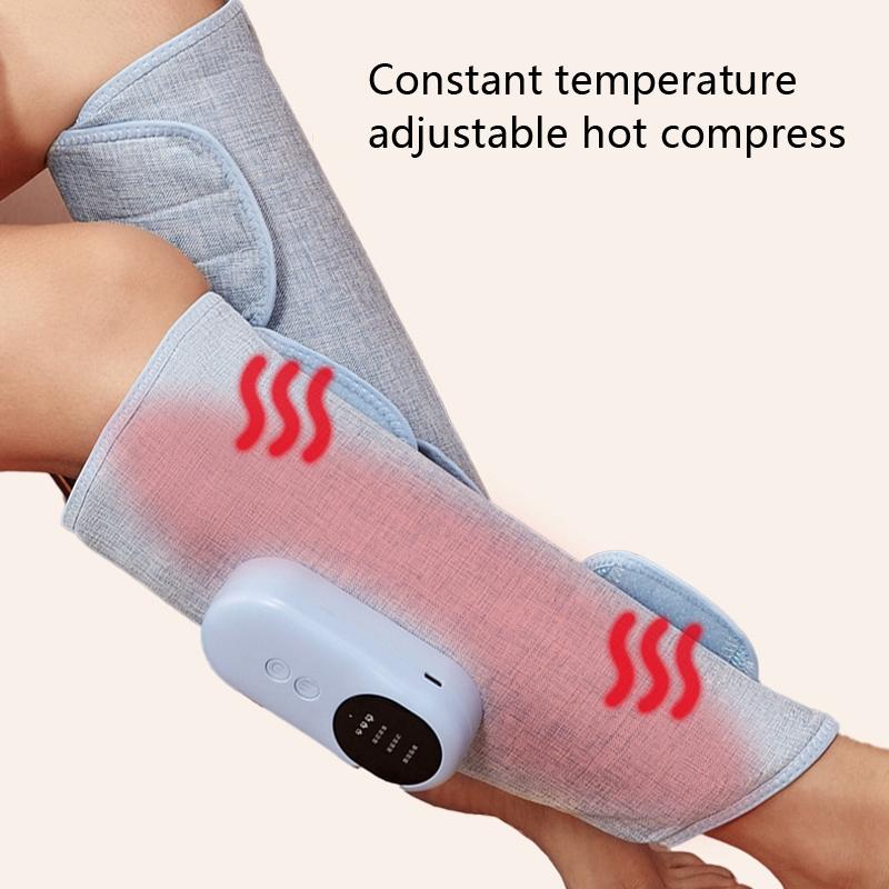 Gray Wireless Leg Massager Hot Compress + Air Pressure + Vibration