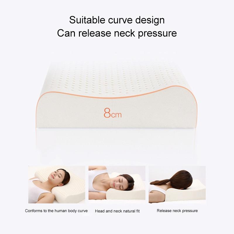 8H Z2 Natural Latex Pillow Soft & Breathable With Cotton Pillowcase