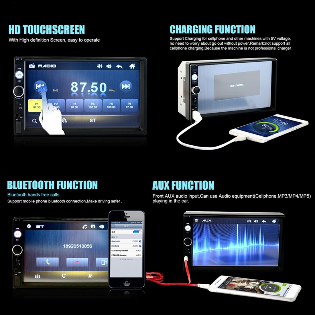 7 Inch Car Bluetooth Radio Receiver Mp5 Player Fm / Usb / Tf 7010B