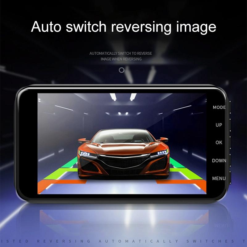 1080p Dual Recording Car Dvr with Parking Monitoring and Loop Recording - 4 Inch 2.5d Hd