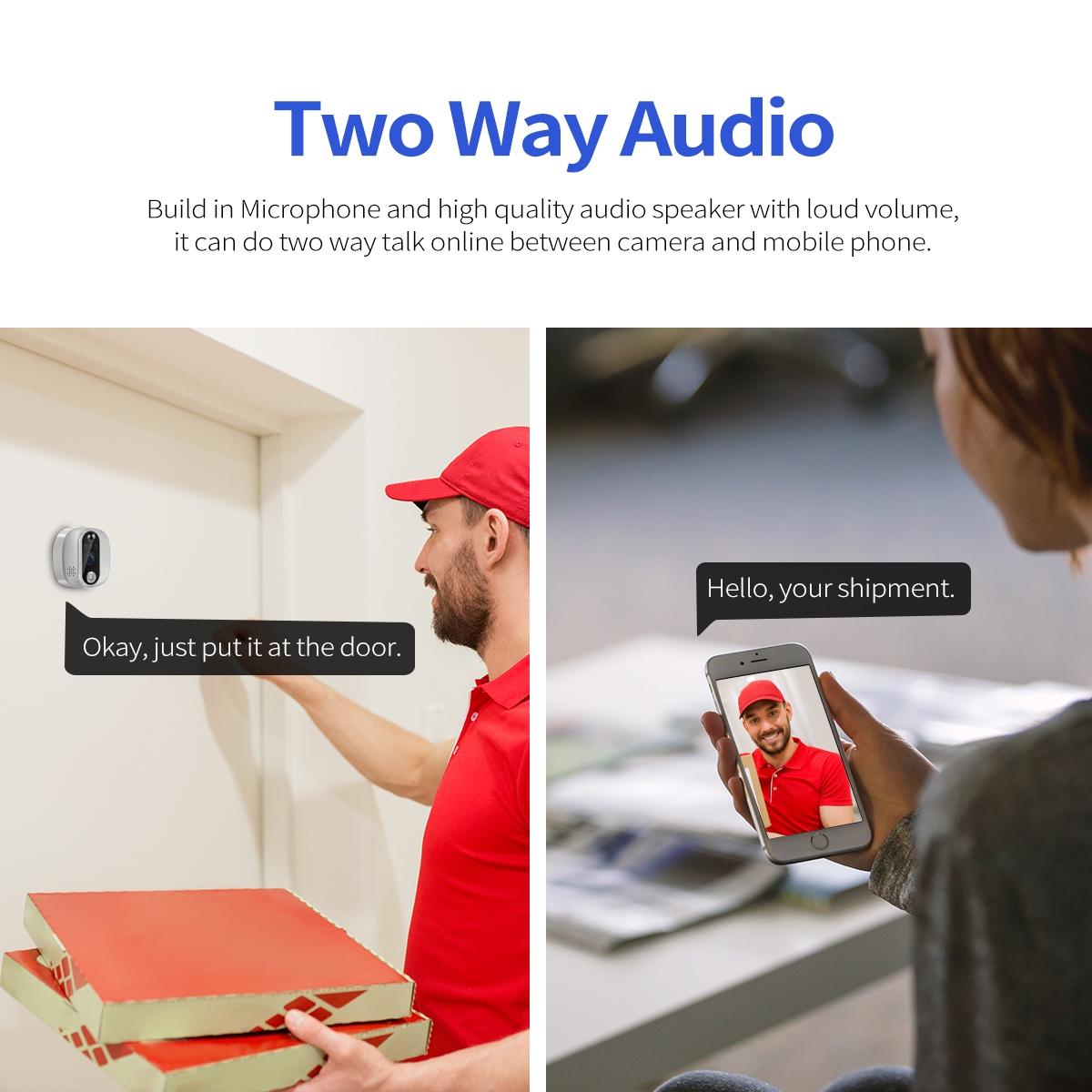 Smart Wifi Door Viewer With Wide-Angle Pir & Night Vision 1080P 4.3 Inch Dingdong Photo