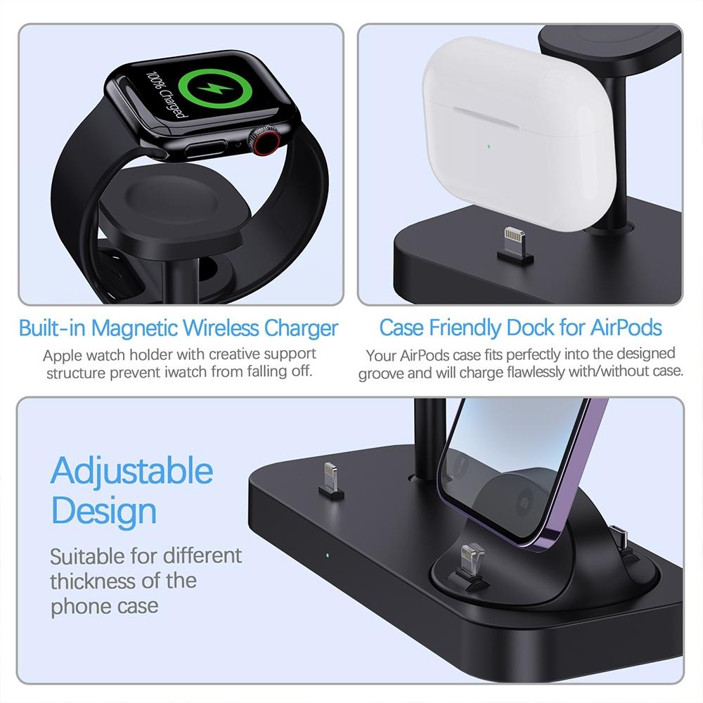 4 In 1 Charging Stand For Apple Watch And Airpods - White