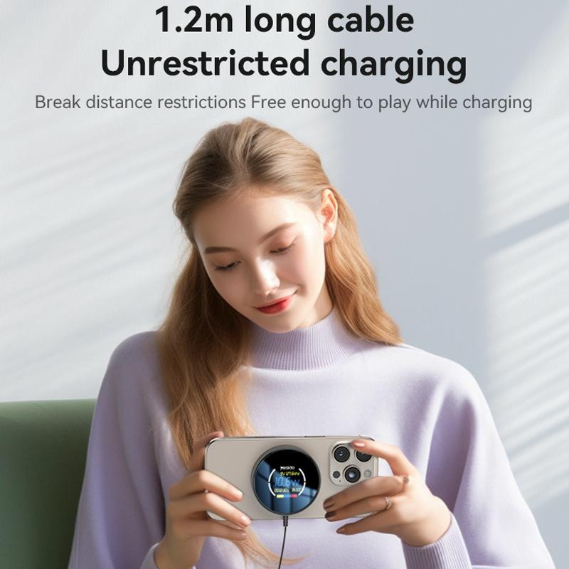 15W Magnetic Wireless Charger With Digital Display 1.2M