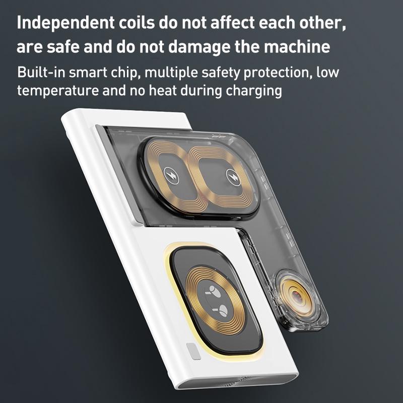 15W 3 In 1 Foldable Wireless Charger - Black