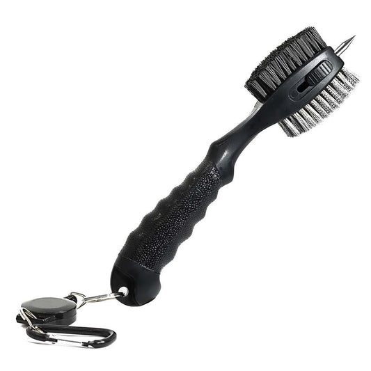 Portable Golf Club Brush - Retractable - Black