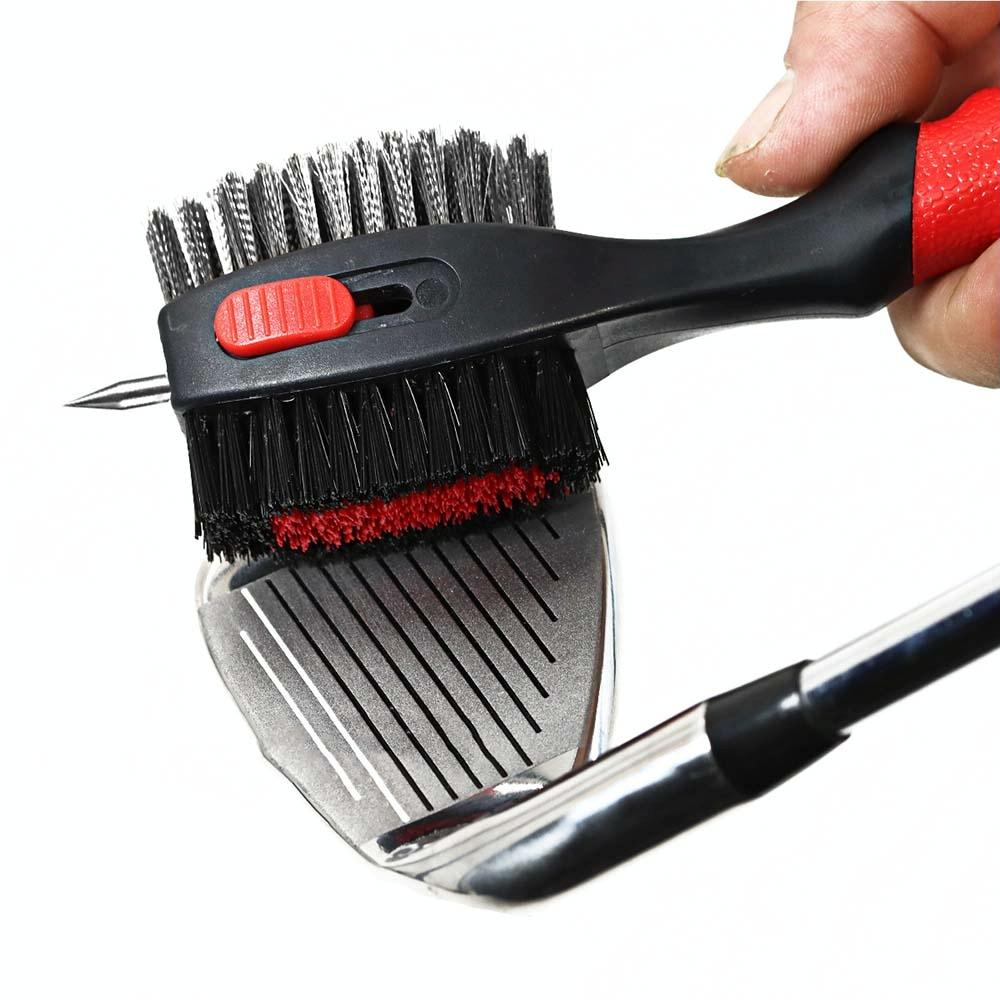 Portable Golf Club Brush - Retractable - Black