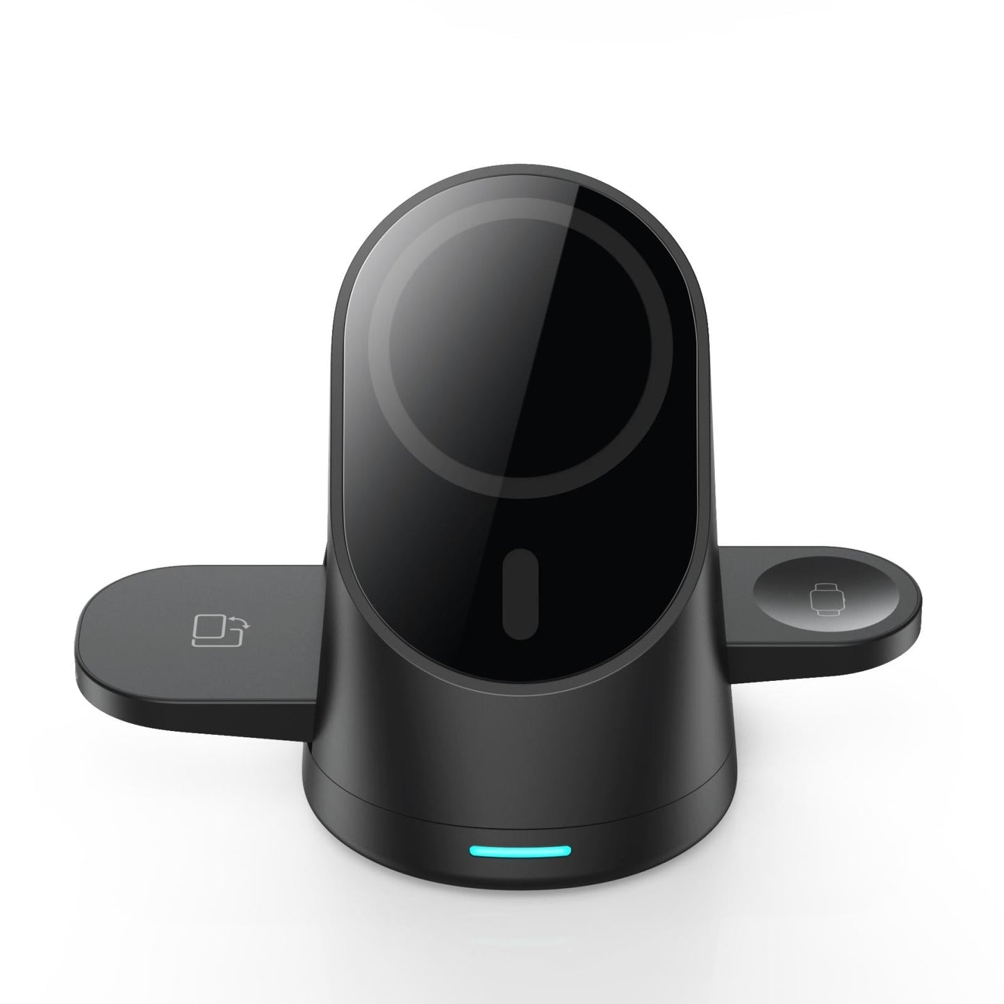 3 In 1 Magnetic Wireless Charging Bracket For Smartphone Iwatch Airpods - Black