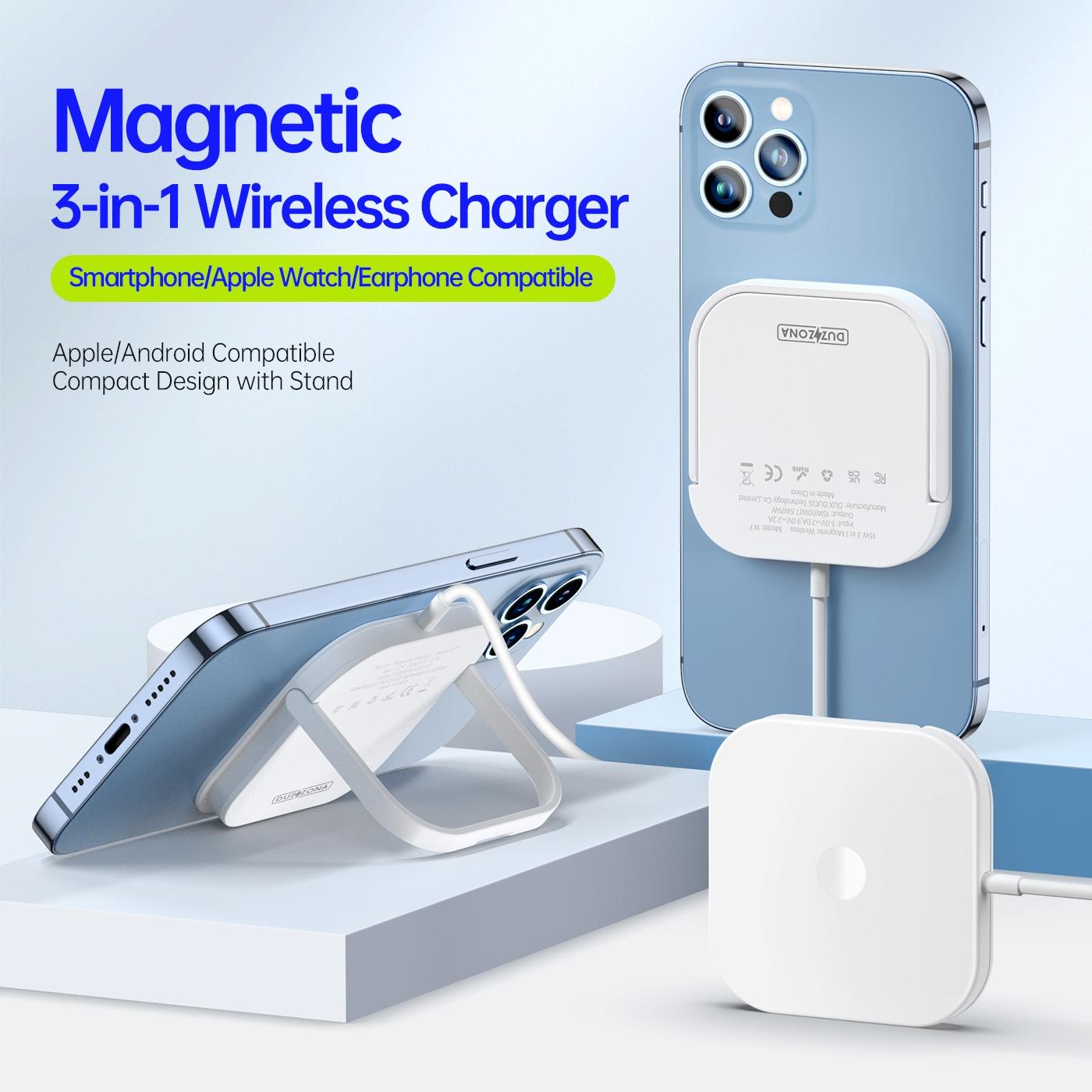 3 In 1 Magnetic Wireless Charger White