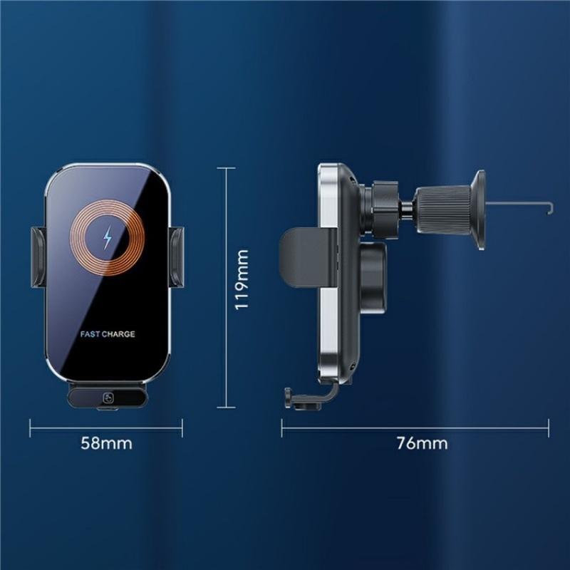 Intelligent Wireless Car Vent Charger - 66w High Power - Silver