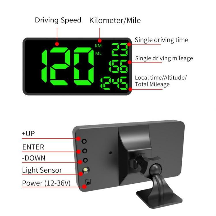 6.2 Inch Hud Car Head Up Display Gps Speed Meter & Alarm