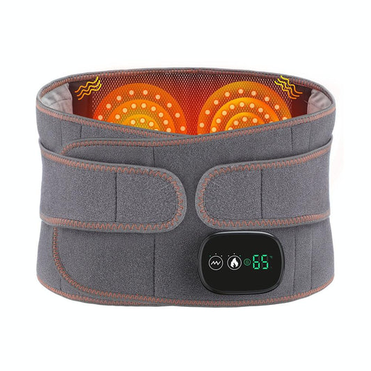 Usb Heated Massage Lumbar Belt Gray