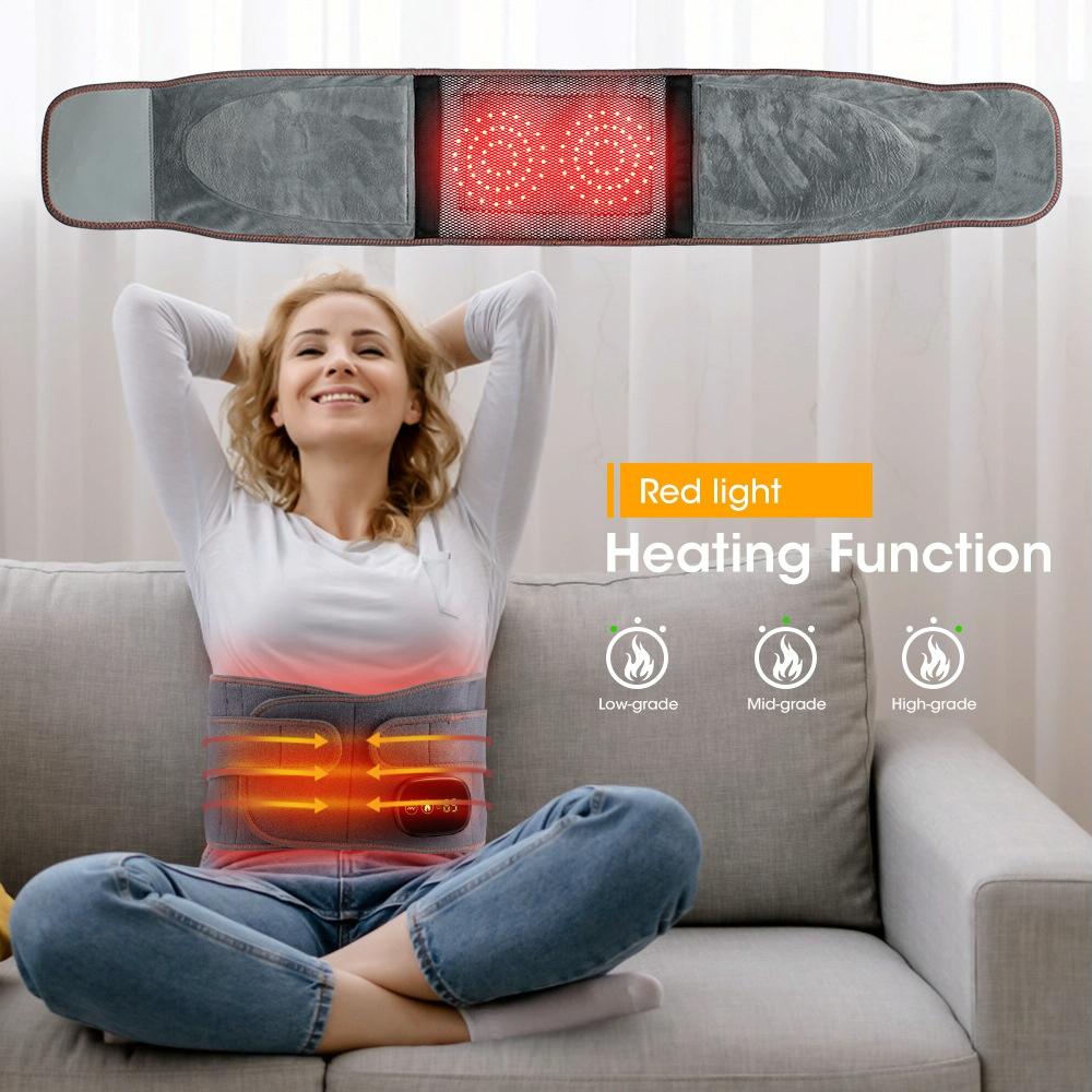 Usb Heated Massage Lumbar Belt Gray