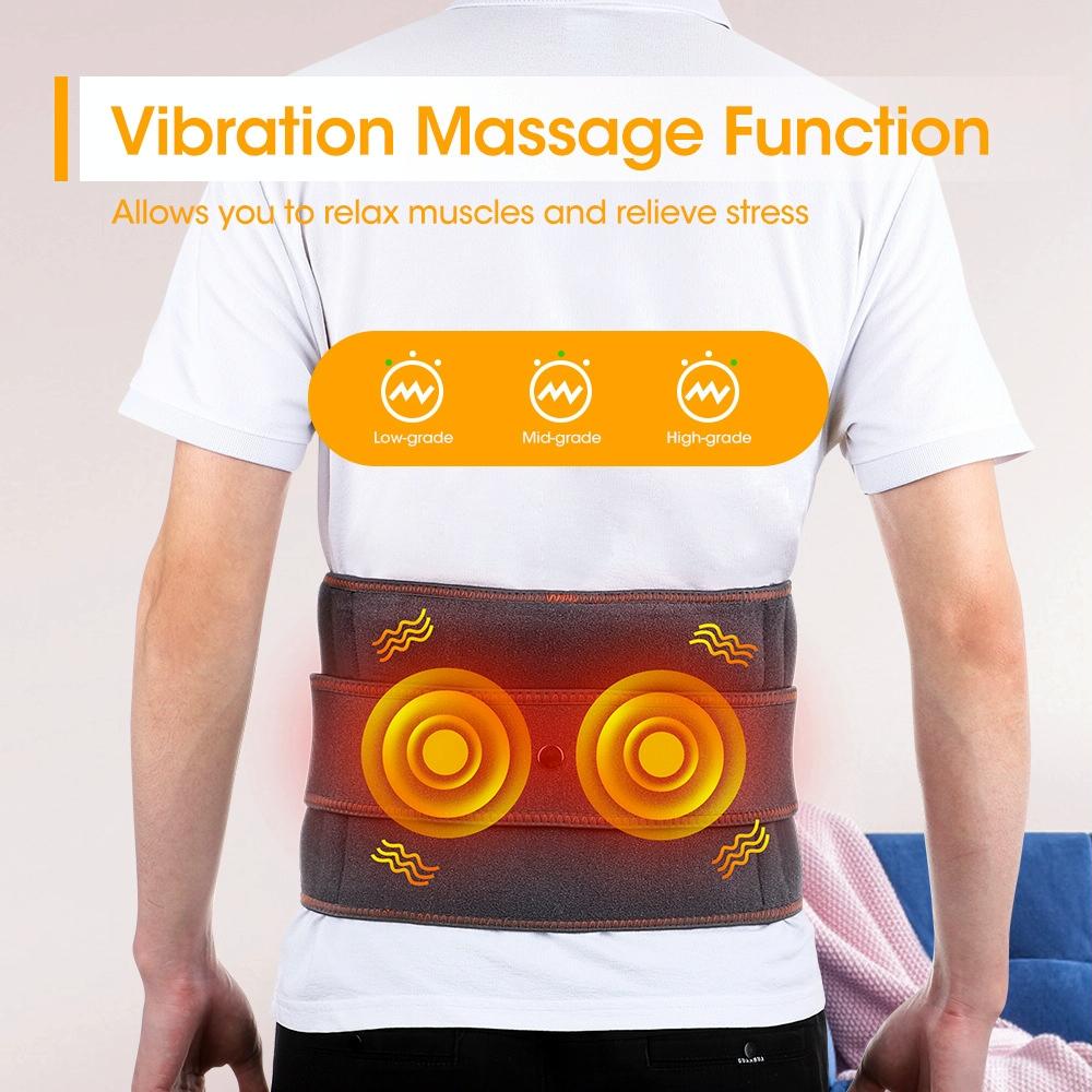 Usb Heated Massage Lumbar Belt Gray