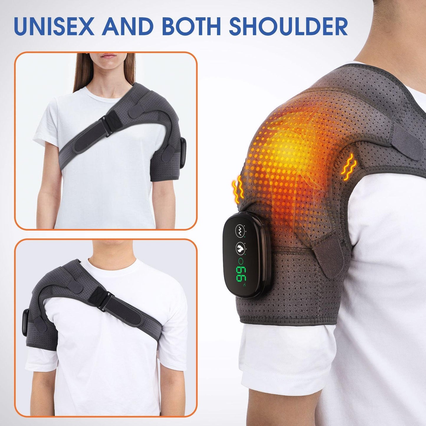 Vibration Shoulder Massager For Joint Pain Relief Gray - Gray