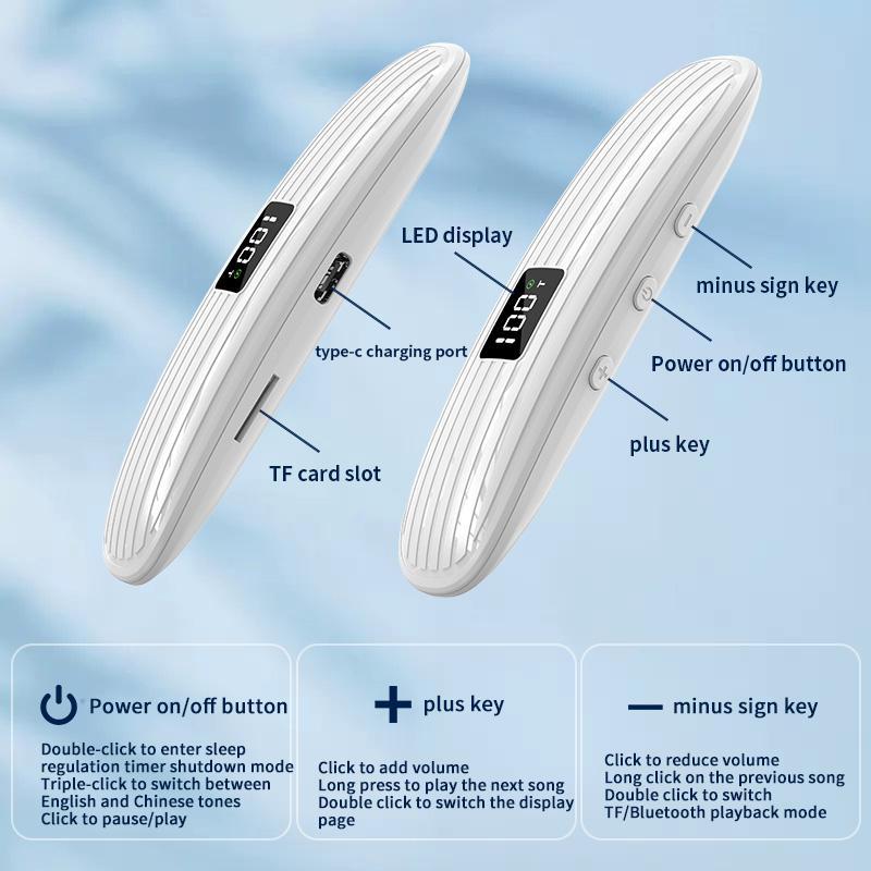 Bone Conduction Bluetooth Sleep Speaker White