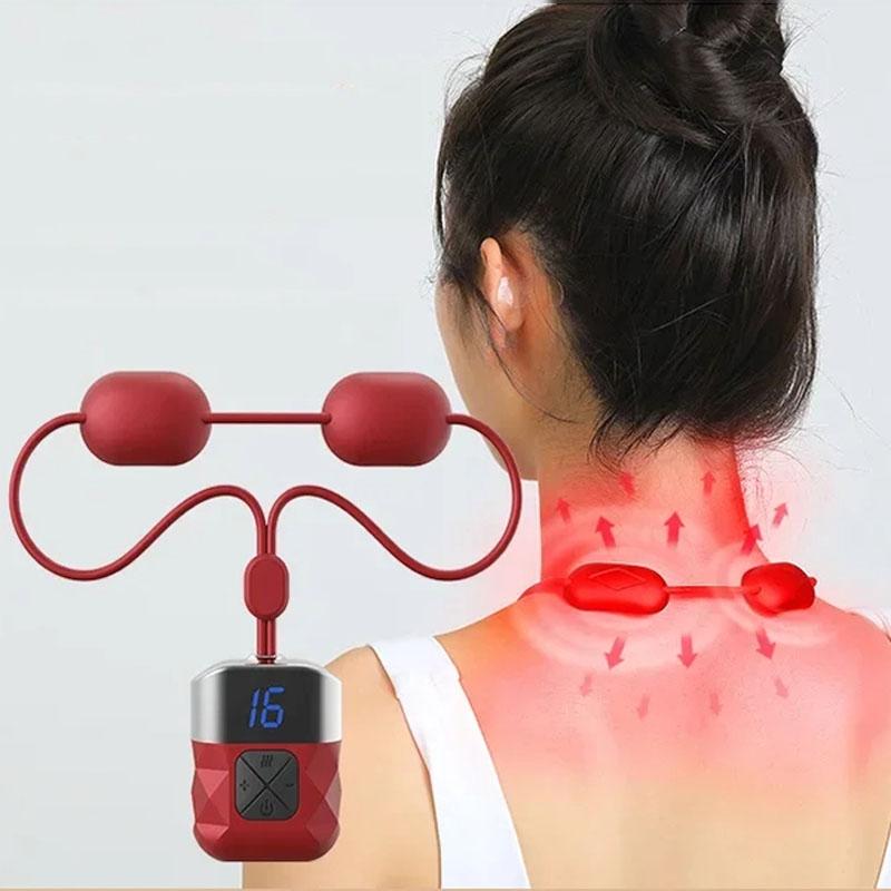 Portable Ems Neck Massager For Shoulder & Cervical Therapy - White