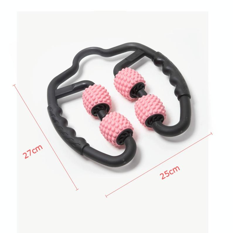 Muscle Massage Roller Foam Shaft For Yoga & Fitness - Water-Drop Type Cherry Pink