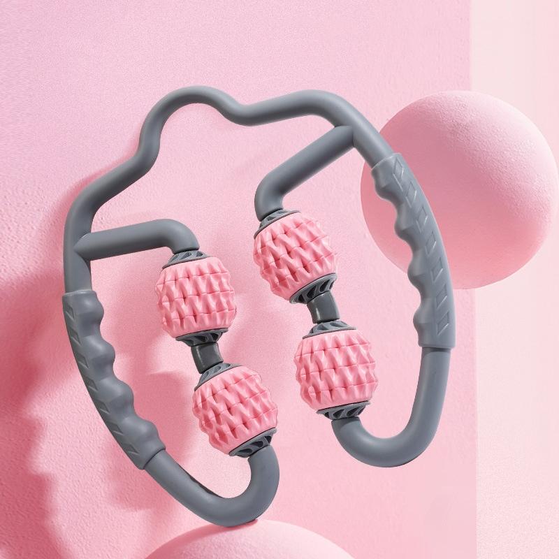 Muscle Massage Roller Foam Shaft For Yoga & Fitness - Water-Drop Type Cherry Pink