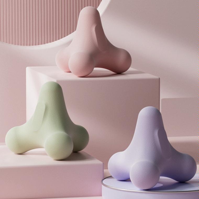 4-Corner Fascia Massage Ball For Neck & Shoulder Relief Yoga & Fitness - Pink