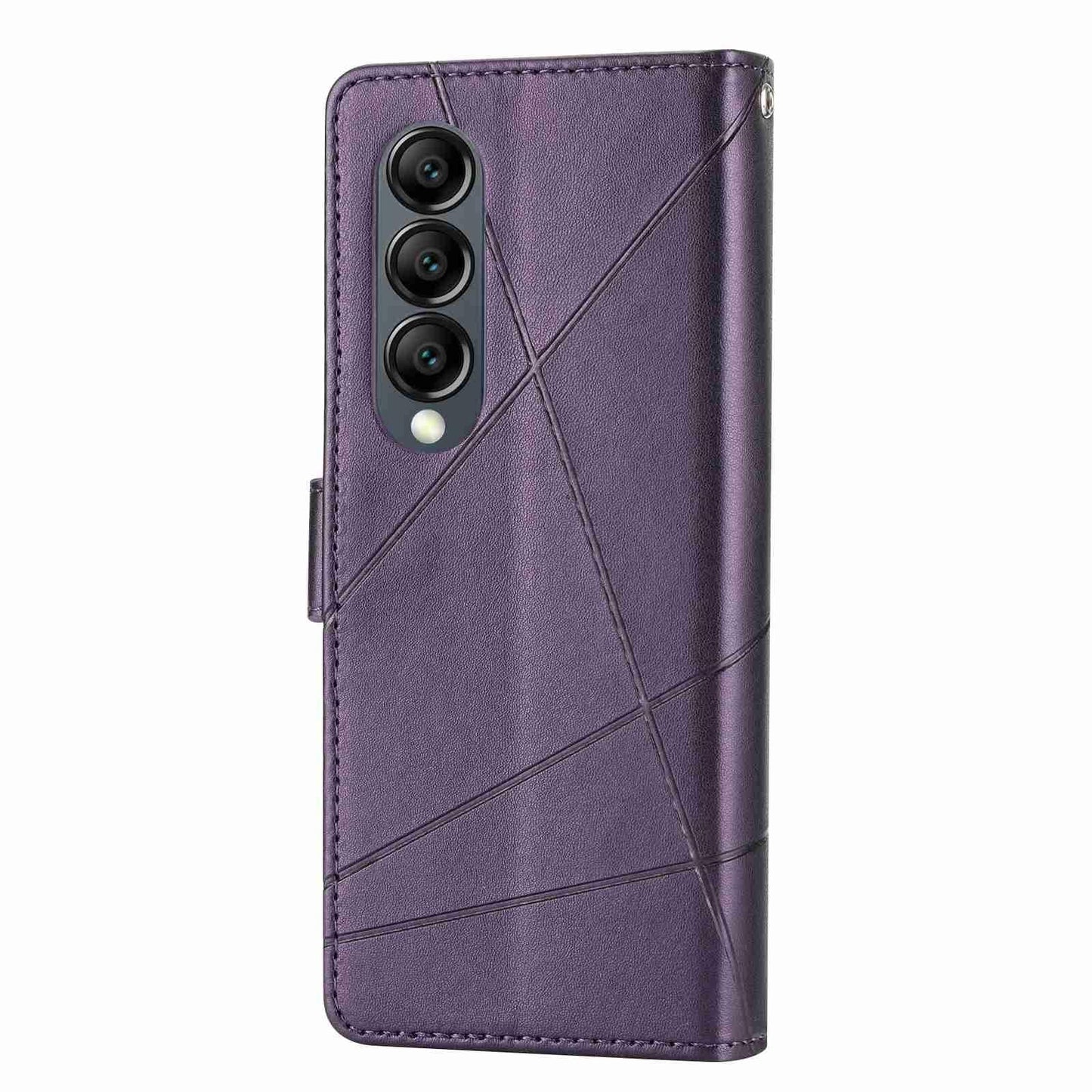 For Samsung Galaxy Z Fold4 5G Embossed Pu Leather Phone Case - Blue