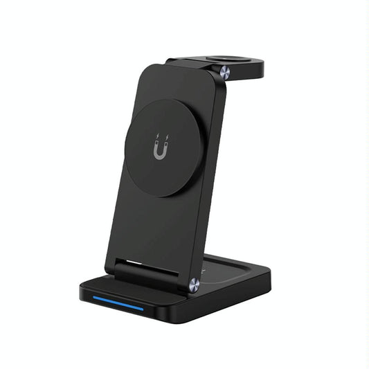 3 In 1 Magnetic Wireless Charger Stand - Black
