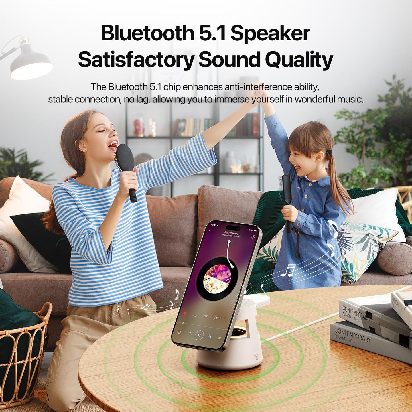 5 In 1 Magnetic Wireless Charger With Bluetooth Speaker