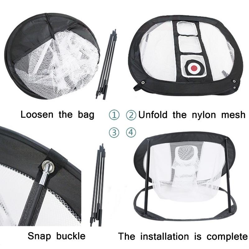 Foldable Square Golf Net for Indoor Practice - Red