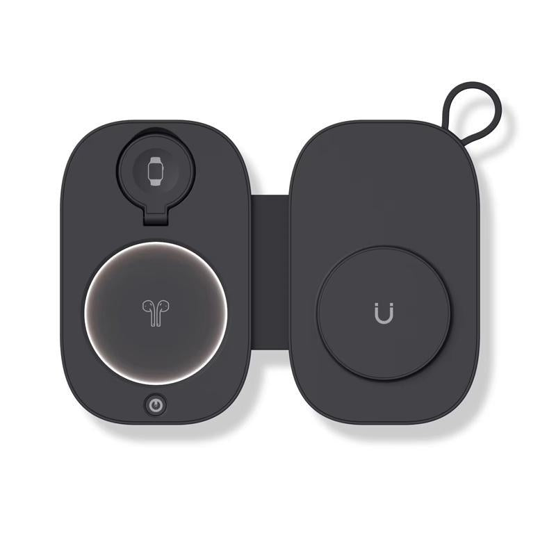 3 In 1 Magnetic Wireless Charger For Apple Devices - Black