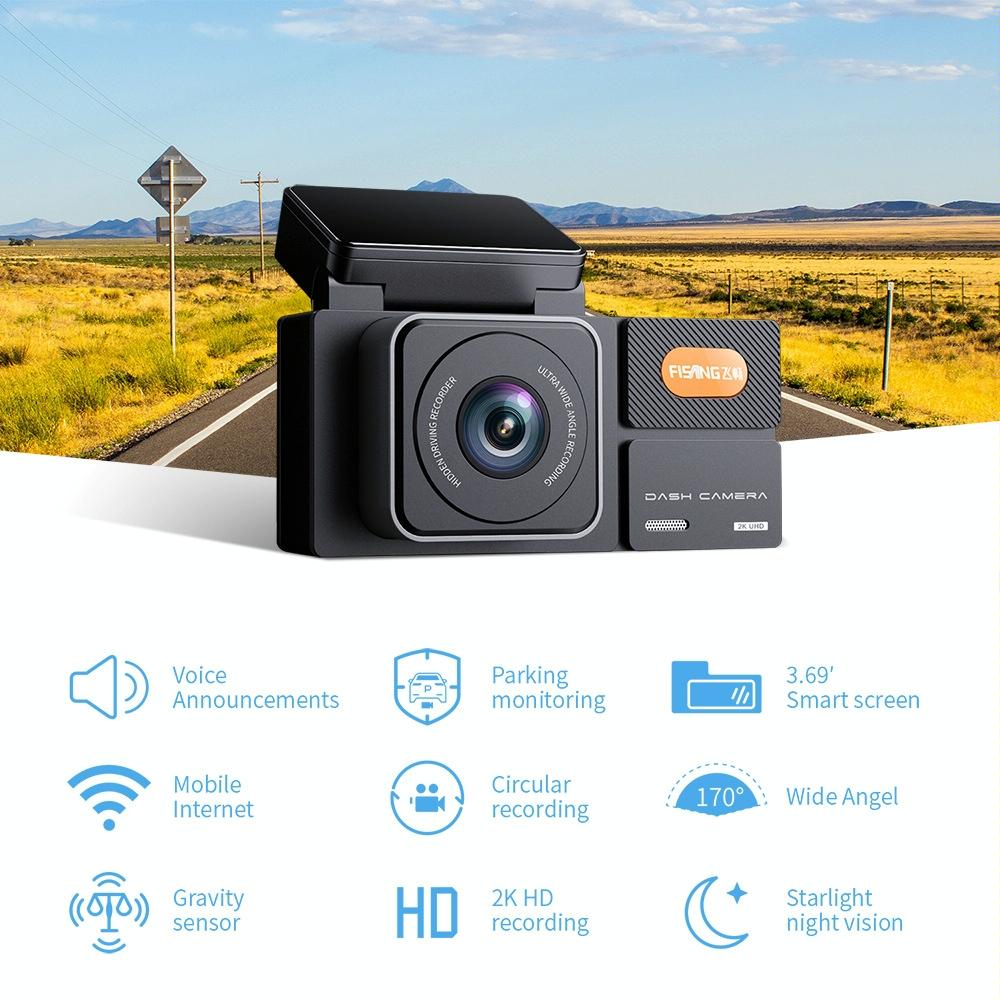 2k Hd Night Vision Car Recorder with Wifi and Single Recording