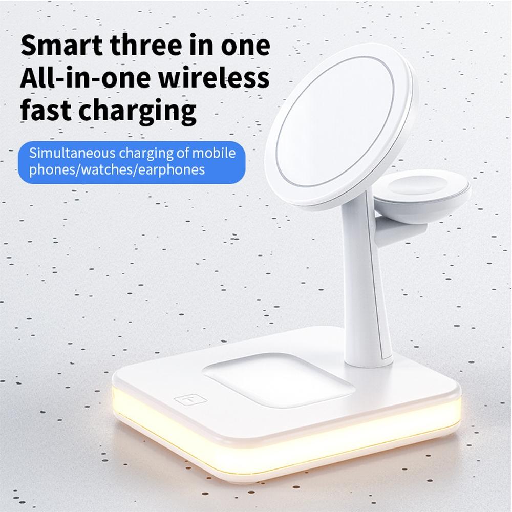 4 In 1 Magnetic Wireless Charger For Iphone / Iwatch / Airpods & More - Black