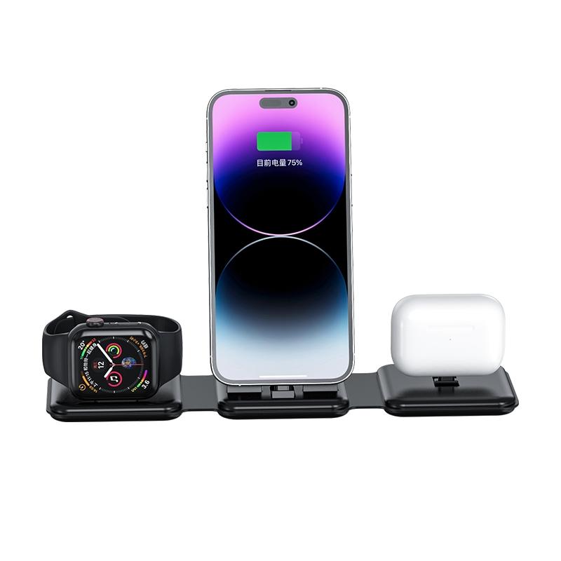3 In 1 Wireless Charger For Apple Watch Phone & Headset - Black