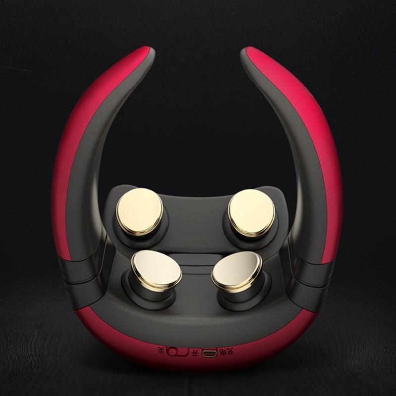 4-Head Neck Massager With Pulse Technology Red