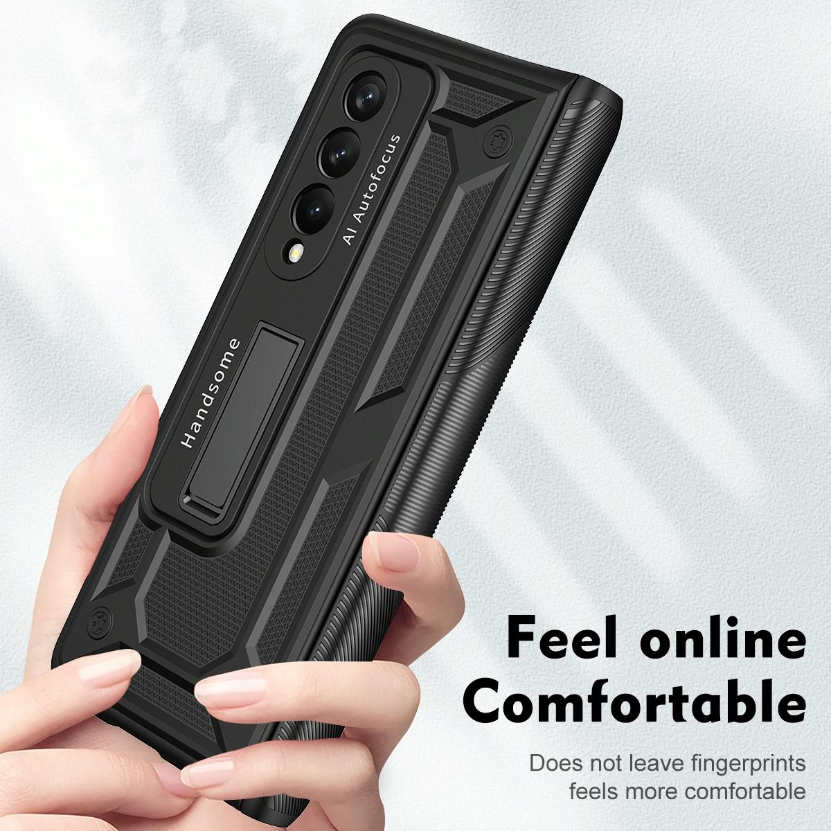 For Samsung Galaxy Z Fold4 5G Shockproof Secure Hinge Phone Case - Black