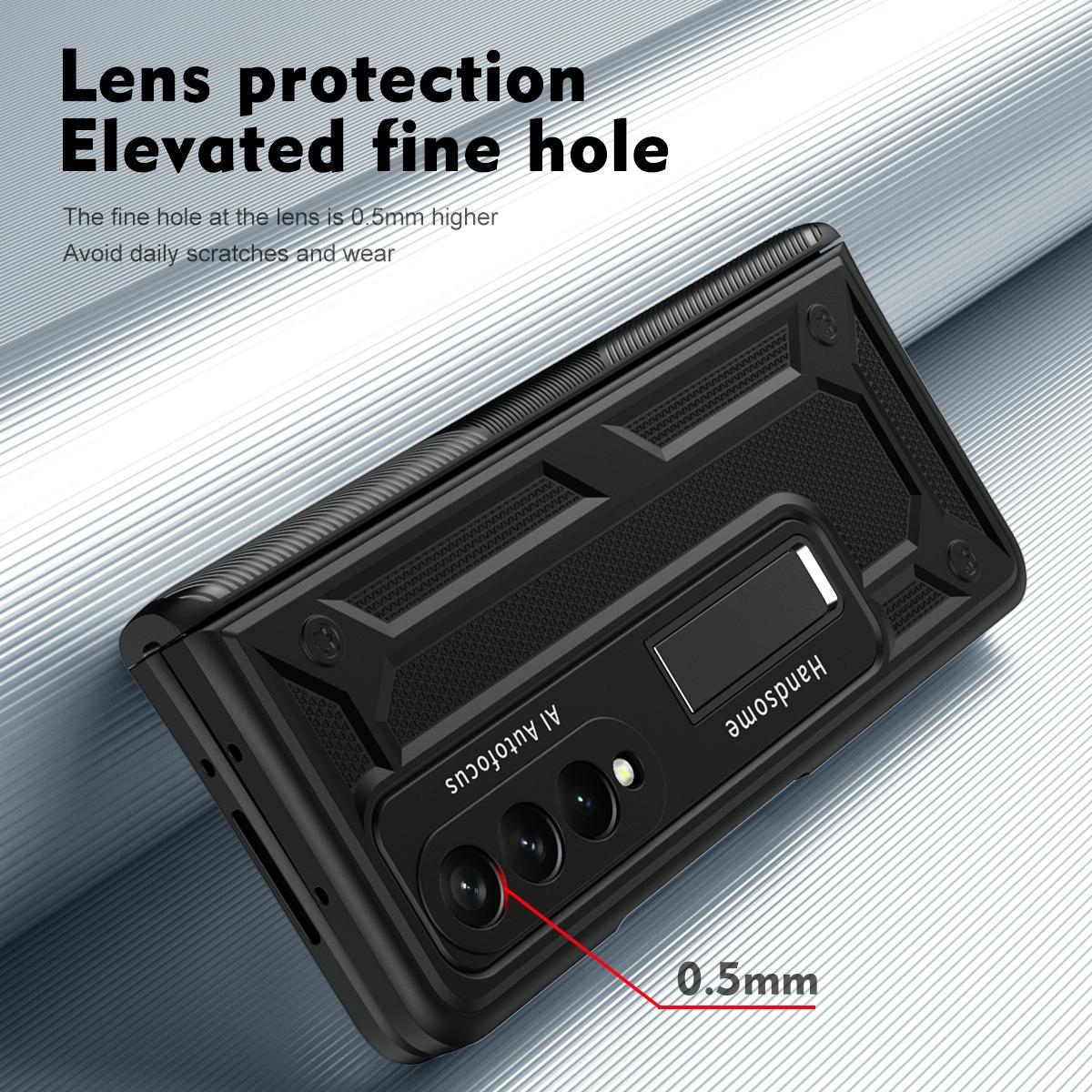 For Samsung Galaxy Z Fold4 5G Shockproof Secure Hinge Phone Case - Black