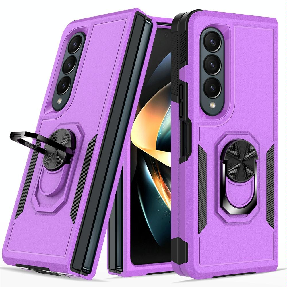 For Samsung Galaxy Z Fold4 5G Tpu Shockproof Case With Ring - 2 In 1 Design - Green