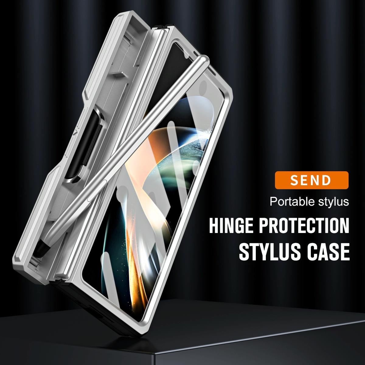 For Samsung Galaxy Z Fold4 5G Shockproof Tpu Pc Case With Pen - Black