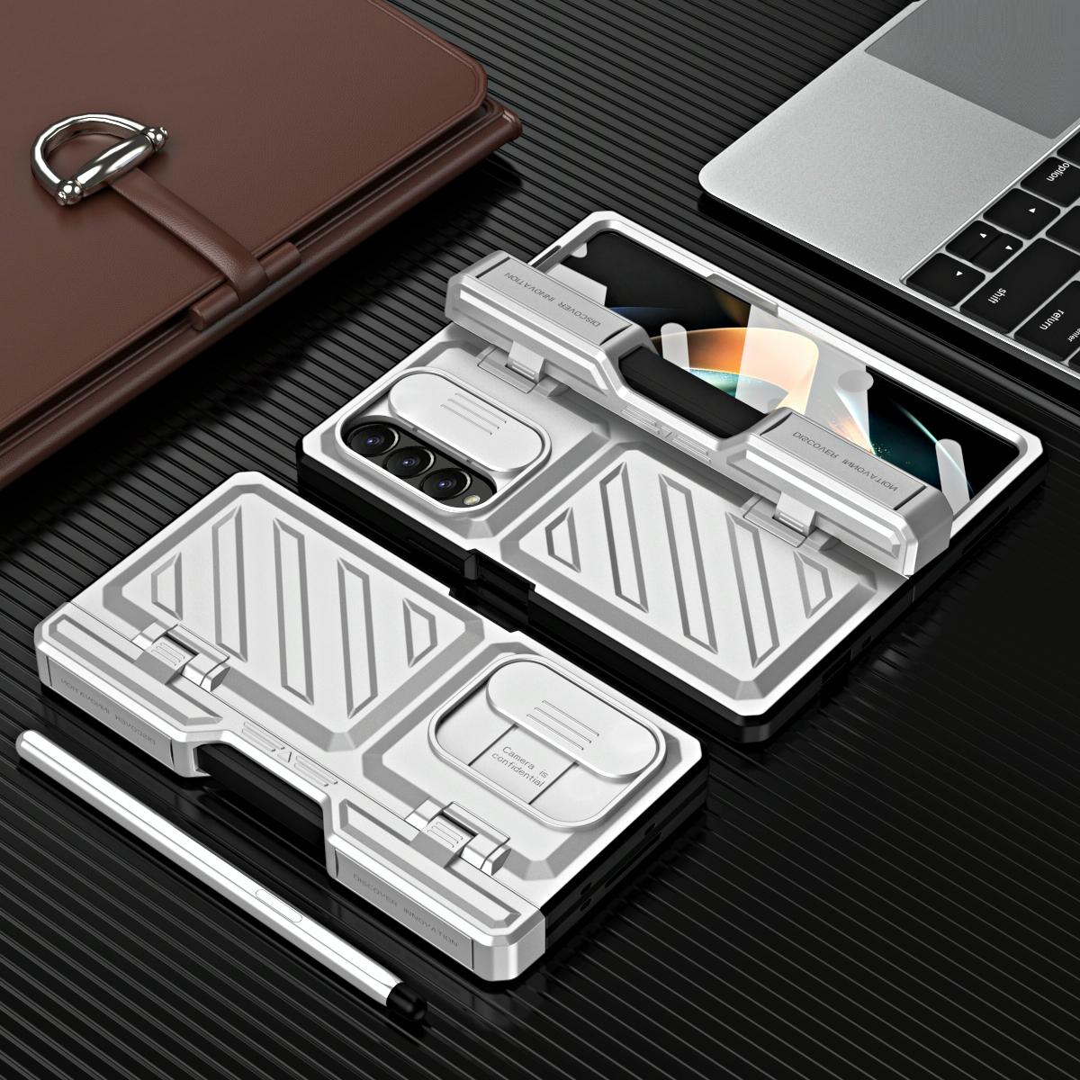 For Samsung Galaxy Z Fold4 5G Shockproof Tpu Pc Case With Pen - Black